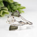 Moldavite + Herkimer Diamond Ring 5mm - 7mm Size 7 .925 Silver - InnerVision Crystals