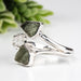 Moldavite + Herkimer Diamond Ring 5mm - 7mm Size 7 .925 Silver - InnerVision Crystals