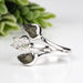 Moldavite + Herkimer Diamond Ring 5mm - 7mm Size 7 .925 Silver - InnerVision Crystals