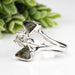 Moldavite + Herkimer Diamond Ring 5mm - 7mm Size 7 .925 Silver - InnerVision Crystals
