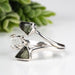 Moldavite + Herkimer Diamond Ring 5mm - 7mm Size 8 .925 Silver - InnerVision Crystals
