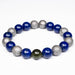 Moldavite + Lapis Lazuli + Meteorite 9.5mm/10mmBead Bracelet 7" - InnerVision Crystals