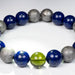 Moldavite + Lapis Lazuli + Meteorite 9.5mm/10mmBead Bracelet 7" - InnerVision Crystals