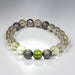 Moldavite + Libyan Desert Glass + Meteorite + Silver OM 8mm Bead Bracelet 6" - InnerVision Crystals