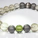 Moldavite + Libyan Desert Glass + Meteorite + Silver OM 8mm Bead Bracelet 7.5" - InnerVision Crystals