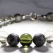 Moldavite + Meteorite + Libyan Desert Glass Bead Bracelet 7.5" - InnerVision Crystals