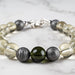 Moldavite + Meteorite + Libyan Desert Glass Bead Bracelet 7.5" .925 Silver - InnerVision Crystals