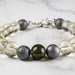 Moldavite + Meteorite + Libyan Desert Glass Bead Bracelet 7.5" .925 Silver - InnerVision Crystals