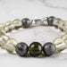 Moldavite + Meteorite + Libyan Desert Glass Bead Bracelet 7.5" .925 Silver - InnerVision Crystals