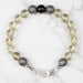 Moldavite + Meteorite + Libyan Desert Glass Bead Bracelet 7.5" .925 Silver - InnerVision Crystals