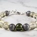 Moldavite + Meteorite + Libyan Desert Glass Bead Bracelet 7.5" .925 Silver - InnerVision Crystals