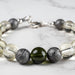 Moldavite + Meteorite + Libyan Desert Glass Bead Bracelet 7.5" .925 Silver - InnerVision Crystals