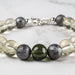 Moldavite + Meteorite + Libyan Desert Glass Bead Bracelet 7.5" .925 Silver - InnerVision Crystals