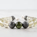 Moldavite + Meteorite + Libyan Desert Glass Bead Bracelet 8" .925 Silver - InnerVision Crystals