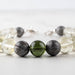 Moldavite + Meteorite + Libyan Desert Glass Bead Bracelet 8" .925 Silver - InnerVision Crystals