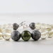 Moldavite + Meteorite + Libyan Desert Glass Bead Bracelet 8" .925 Silver - InnerVision Crystals