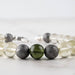 Moldavite + Meteorite + Libyan Desert Glass Bead Bracelet 8" .925 Silver - InnerVision Crystals