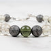 Moldavite + Meteorite + Libyan Desert Glass Bead Bracelet 8.5" .925 Silver - InnerVision Crystals