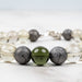 Moldavite + Meteorite + Libyan Desert Glass Bead Bracelet 8.75" .925 Silver - InnerVision Crystals