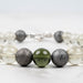 Moldavite + Meteorite + Libyan Desert Glass Bead Bracelet 9" .925 Silver - InnerVision Crystals