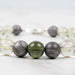 Moldavite + Meteorite + Libyan Desert Glass Bead Bracelet 9" .925 Silver - InnerVision Crystals