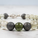 Moldavite + Meteorite + Libyan Desert Glass Bead Bracelet 9" .925 Silver - InnerVision Crystals