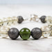 Moldavite + Meteorite + Libyan Desert Glass Bead Bracelet 9" .925 Silver - InnerVision Crystals