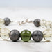 Moldavite + Meteorite + Libyan Desert Glass Bead Bracelet 9" .925 Silver - InnerVision Crystals