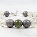 Moldavite + Meteorite + Libyan Desert Glass Bead Bracelet 9" .925 Silver - InnerVision Crystals