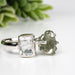 Moldavite + Moonstone 7 - 8mm Size 9 .925 Silver - InnerVision Crystals