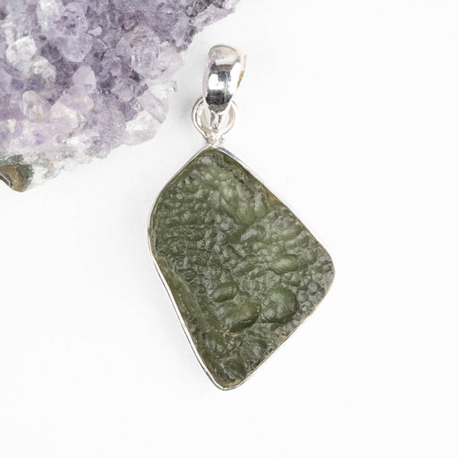 Moldavite Pendant 4.69 g 37x19mm .925 Silver - InnerVision Crystals