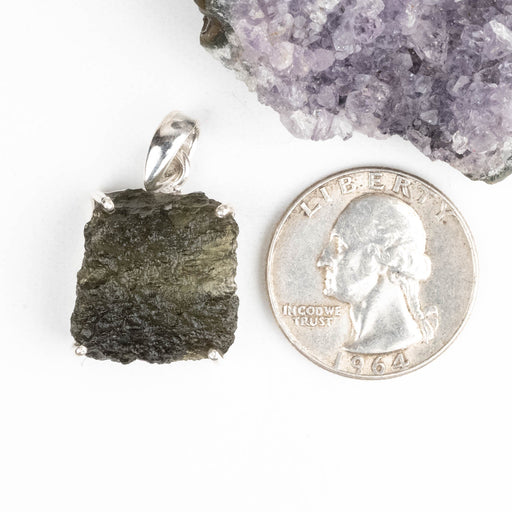 Moldavite Pendant 4.78 g 30x18mm .925 Silver - InnerVision Crystals