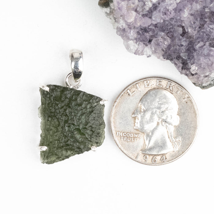 Moldavite Pendant 5.13 g 30x18mm .925 Silver - InnerVision Crystals