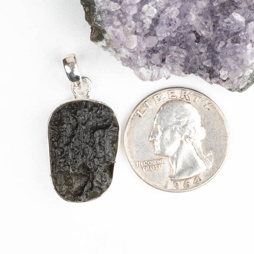 Moldavite Pendant 5.18 g 34x16mm .925 Silver - InnerVision Crystals