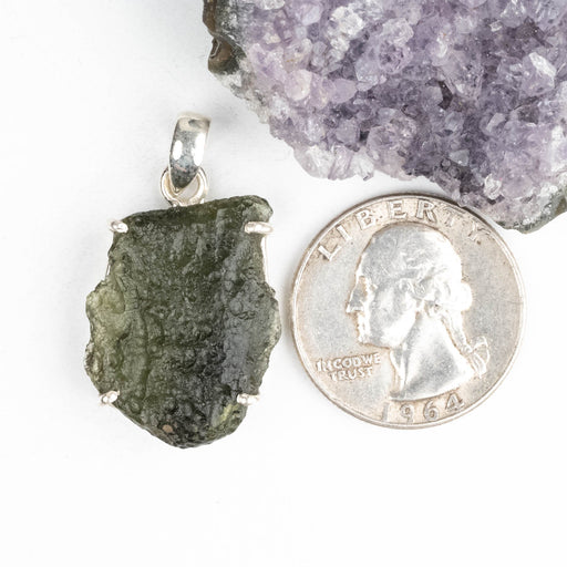 Moldavite Pendant 5.33 g 34x19mm .925 Silver - InnerVision Crystals