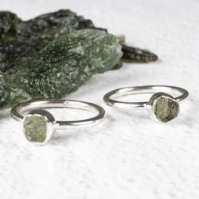 Moldavite Ring .925 Silver - InnerVision Crystals