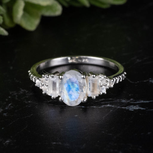 Moonstone 2mm - 7mm Ring .925 Silver - InnerVision Crystals