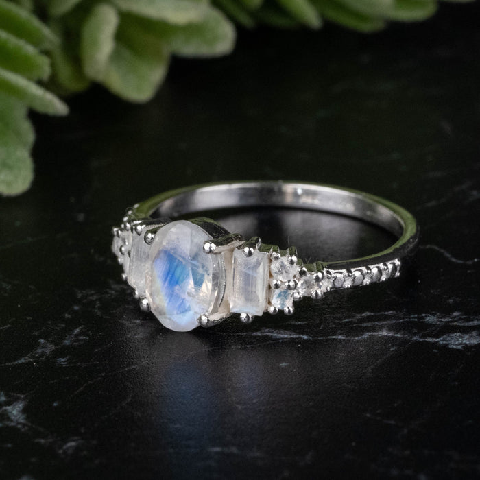 Moonstone 2mm - 7mm Ring .925 Silver - InnerVision Crystals