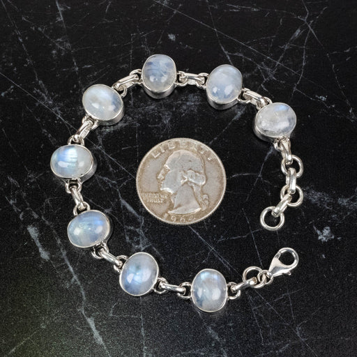 Moonstone Bracelet 12x9mm 7" .925 Silver - InnerVision Crystals