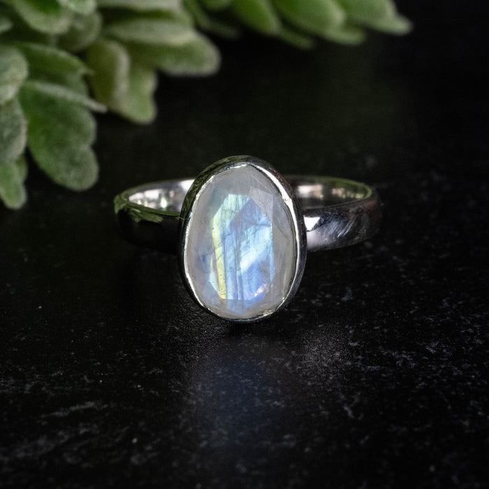Moonstone Ring 10x8mm Size 7 - InnerVision Crystals