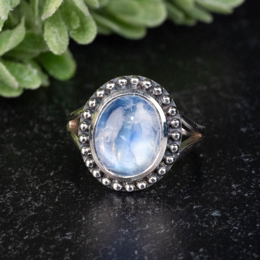 Moonstone Ring 12x9mm Size 6 - InnerVision Crystals