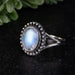 Moonstone Ring 12x9mm Size 7 - InnerVision Crystals