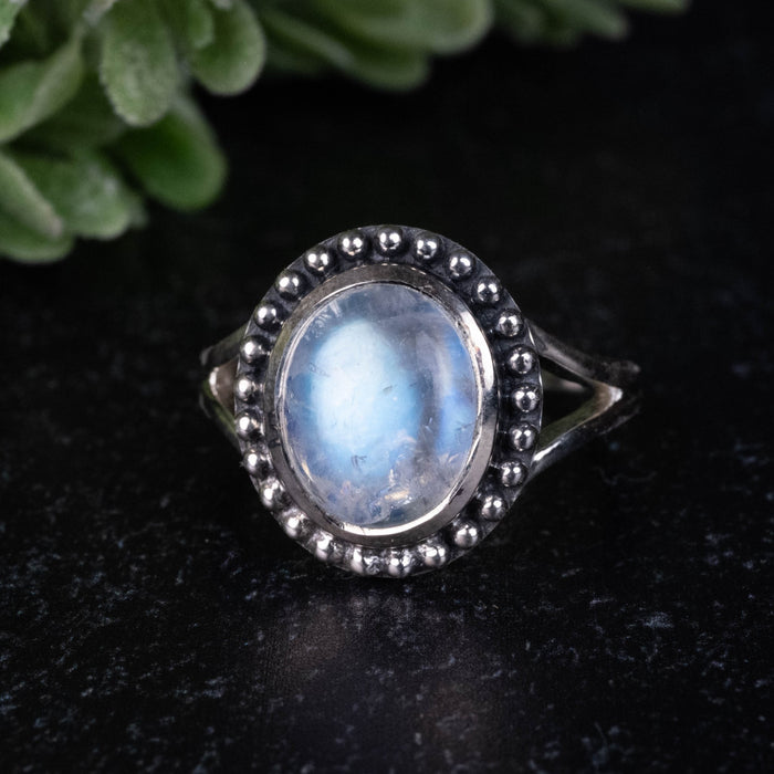 Moonstone Ring 12x9mm Size 7 - InnerVision Crystals