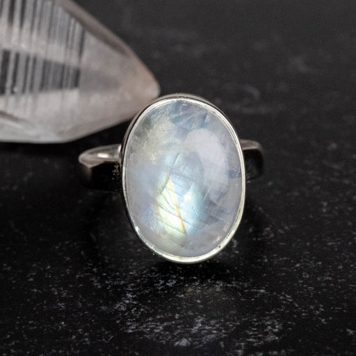 Moonstone Ring 13x10mm Size 4 - InnerVision Crystals