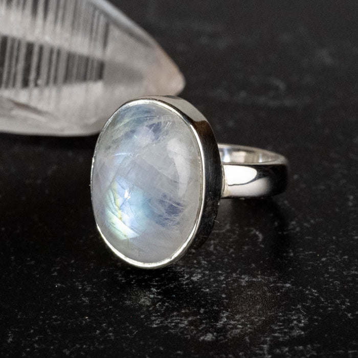 Moonstone Ring 13x10mm Size 4 - InnerVision Crystals