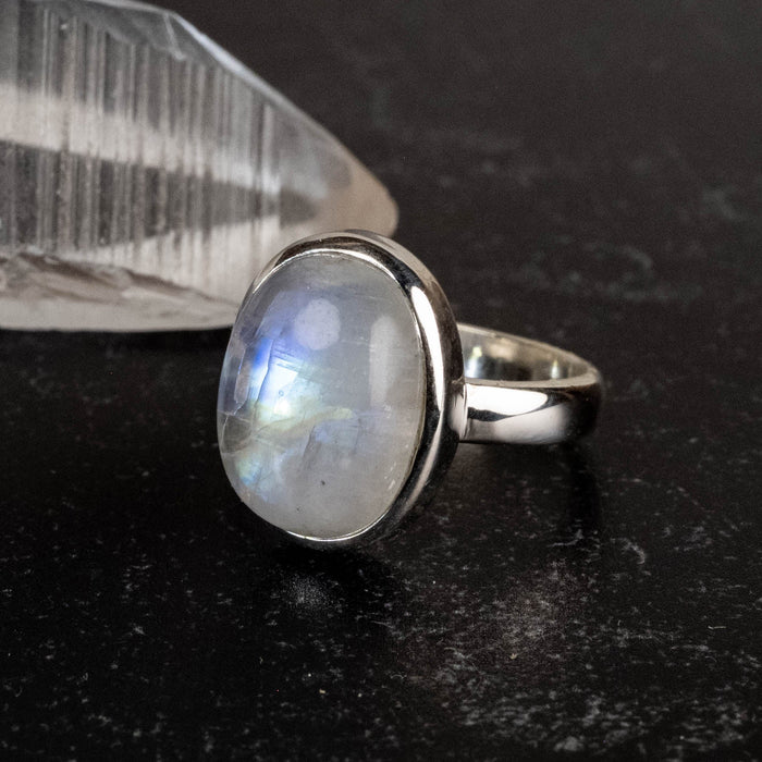 Moonstone Ring 13x10mm Size 6 - InnerVision Crystals
