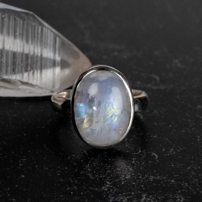 Moonstone Ring 13x10mm Size 6 - InnerVision Crystals