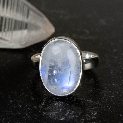 Moonstone Ring 13x9mm Size 5 - InnerVision Crystals