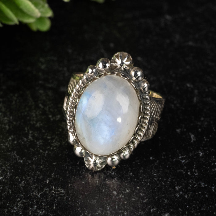 Moonstone Ring 16x12mm Size 8 - InnerVision Crystals