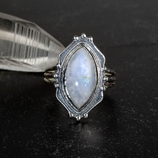 Moonstone Ring 18x8mm Size 11 - InnerVision Crystals